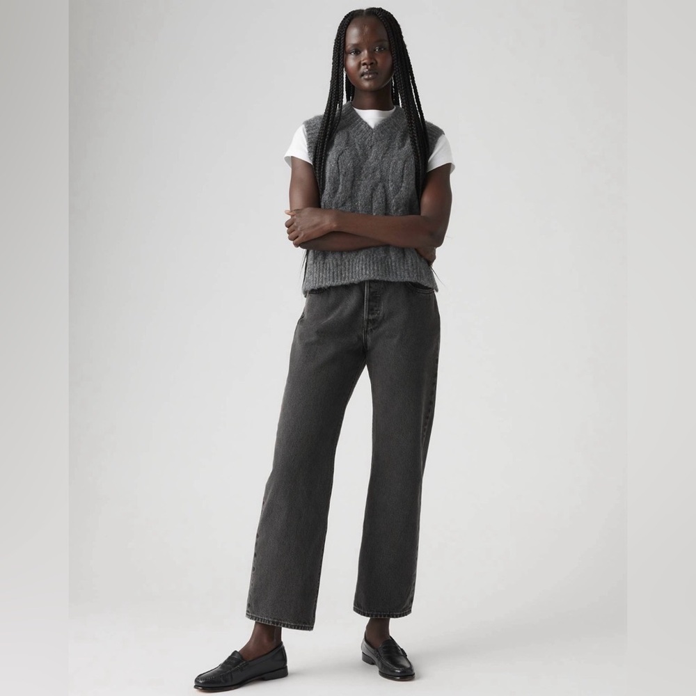 Levi's 501 90s Ankle Jeans in Smooth Operator-Black